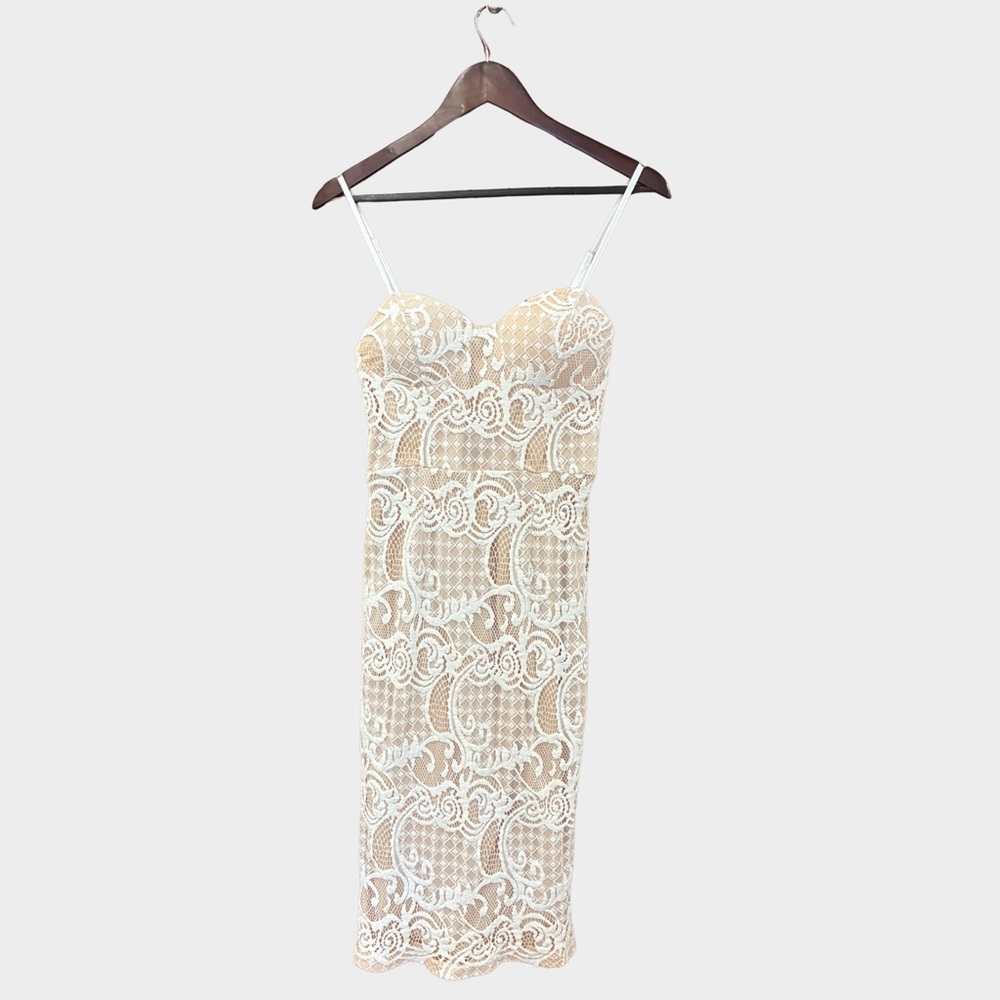 2/$40 Lace Dress in Nude and White